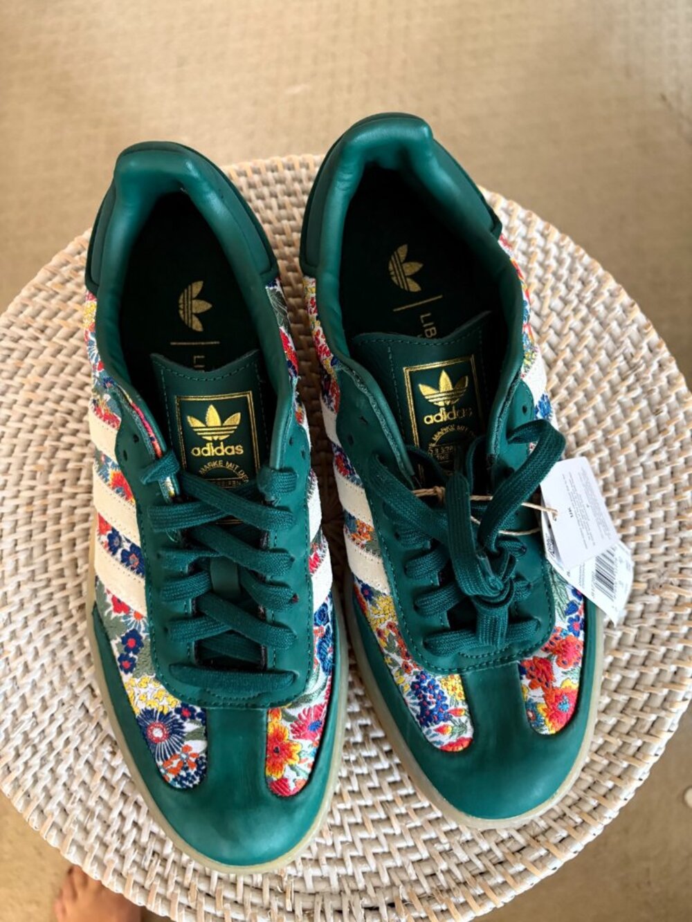 adidas Originals x Liberty London Sambae Sneakers, Green Floral, US 9.5